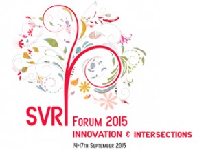 Image reads: "SVRI Forum 2015: Innovation and Intersections. 14-17 September 2015."