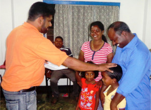 Participants at World Vision Lanka's family retreat.