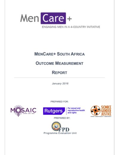 MenCare+ South Africa Outcome Measurement Report