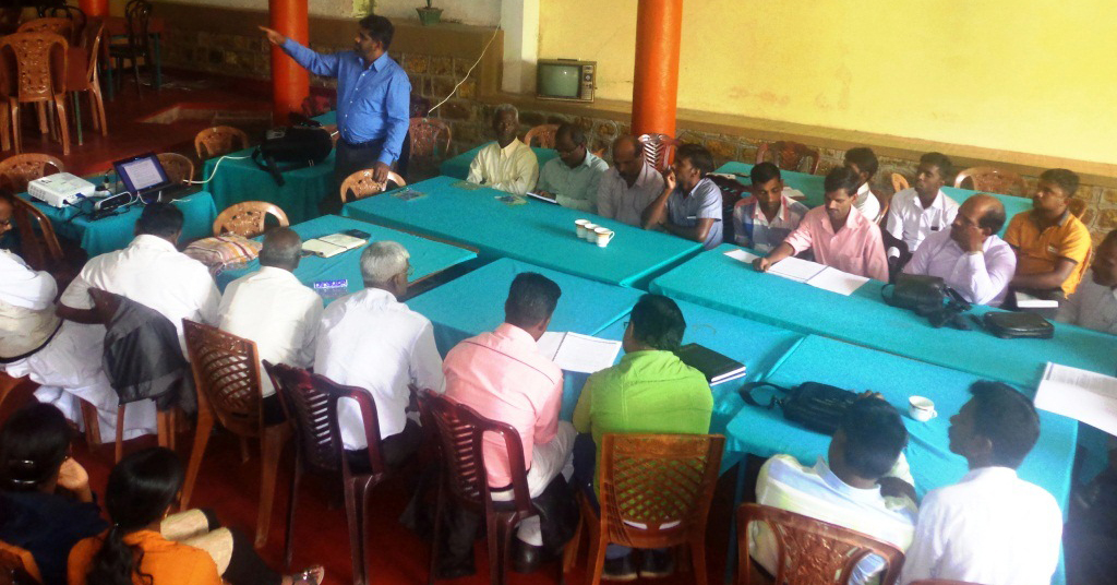 Participants in Ambagamuwa Area Development Program (ADP)'s MenCare Forum in Sri Lanka.