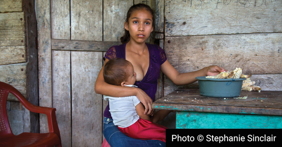 Aracely was 11 when she married her husband, who was 34. Now 15, she is raising her son on her own. Copyright © Stephanie Sinclair.