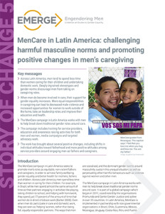 Cover of "MenCare in Latin America: EMERGE Story of Change"