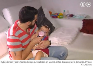 Screenshot of video from El País on paternity leave in Spain.
