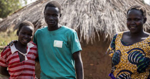 Grace Aciro with her family in Loigolo village in Alaa Parish, is located in the extreme north of Lamwo district in northern Uganda.