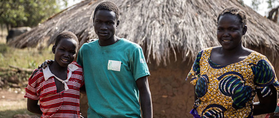 Grace Aciro with her family in Loigolo village in Alaa Parish, is located in the extreme north of Lamwo district in northern Uganda.