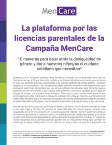 Cover of "The MenCare Parental Leave Platform: Spanish Summary."