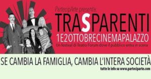 Banner promoting the TranSparent theater festival in Italy.