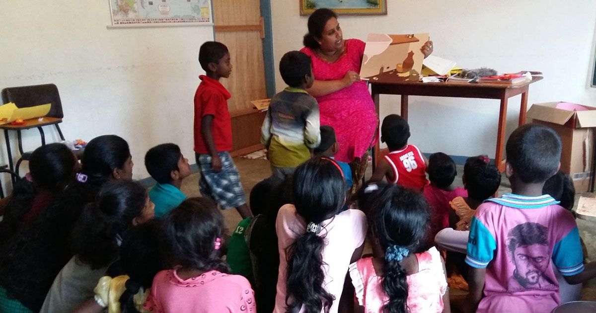 Children participate in the Nuwara Eliya Area Program’s MenCare Family Retreat in May 2017. Photo courtesy of World Vision Lanka.